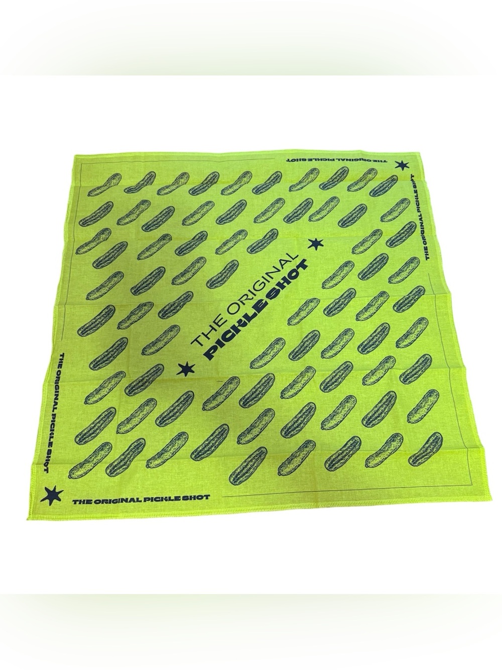 The Original Pickle Shot Neon Green Bandana Cotton Vodka NEW